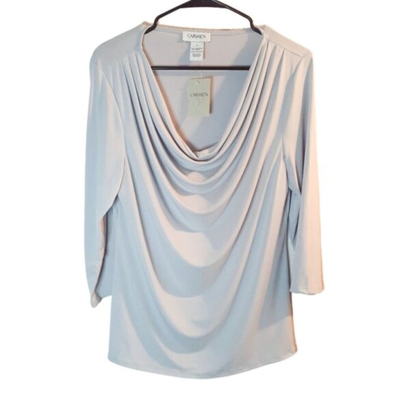 Carmen Marc Valvo 3/4" Sleeve Blouse - Picture 1 of 5